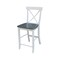 International Concepts Round 36 in Rd Extend Dining Table, 4 X-back Stools, White/Heather Gray, 36 W, 48 L, 35.3 in H, Wood K05-36RXT-6B-S6132-4 - alternate 2